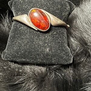 Vintage  Silver and Amber Women's bracelet